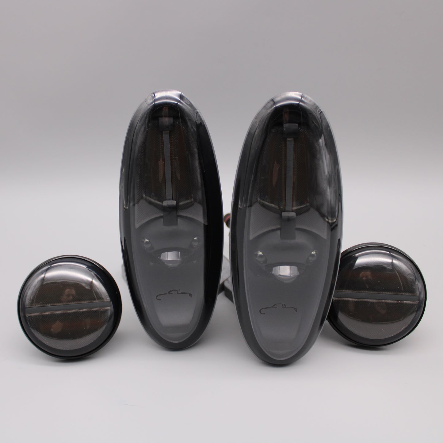 Custom-Modern Black Headlight & Side Marker Bundle